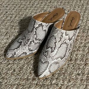 Snakeskin Mules